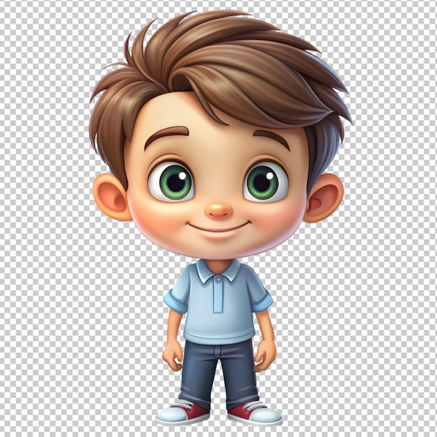 cute cartoon boy with a haircut and a shirt