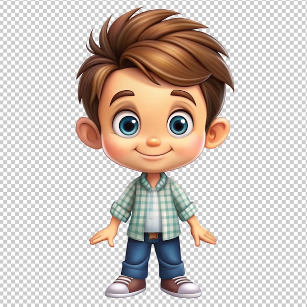 cute cartoon boy with a haircut and a shirt