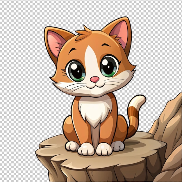 PSD cute cartoon cat sitting on the chiffon