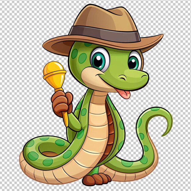 PSD cute cartoon detective snake