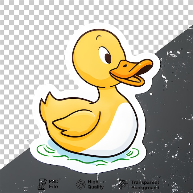 Cute Cartoon Duck Illustration on Transparent Background