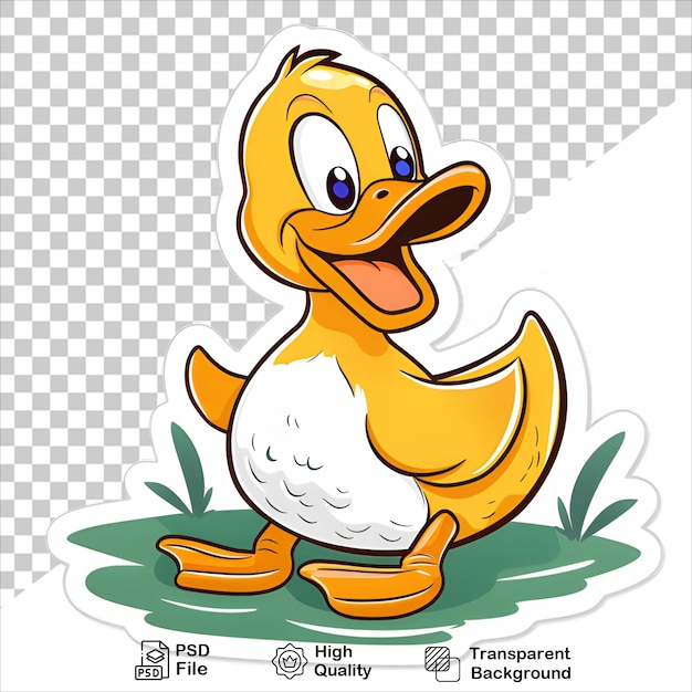 Cute Cartoon Duck Illustration on Transparent Background