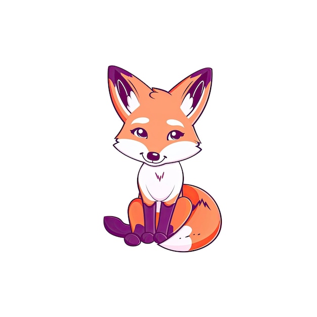 PSD a cute cartoon fox cartoon illustration