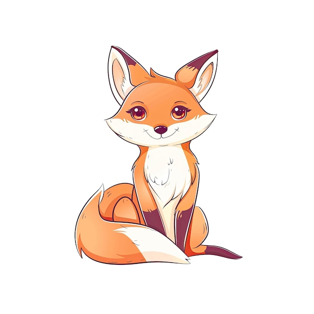 PSD a cute cartoon fox cartoon illustration