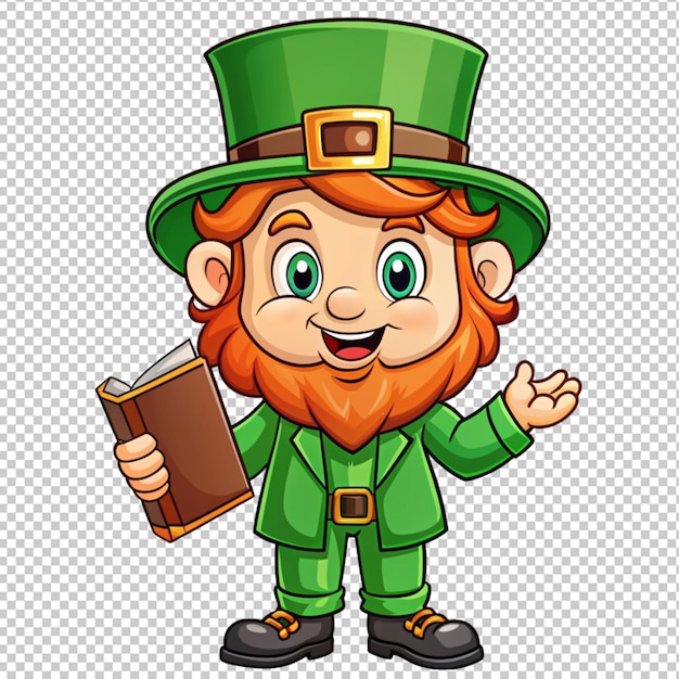 cute cartoon leprechaun with holy bible