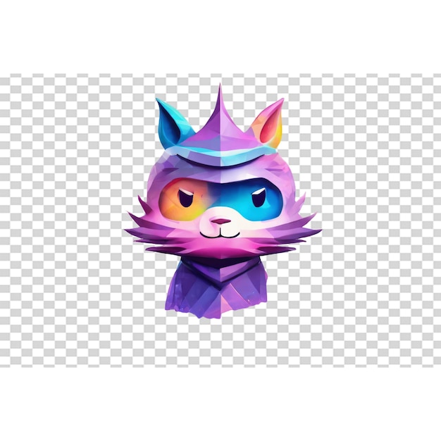 PSD cute cartoon monster with purple eyes illustration isolated on transparent background