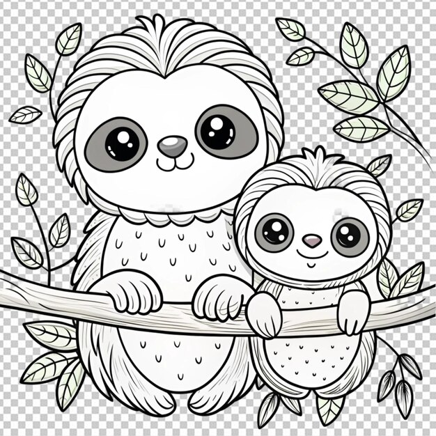 PSD cute cartoon owls side by side