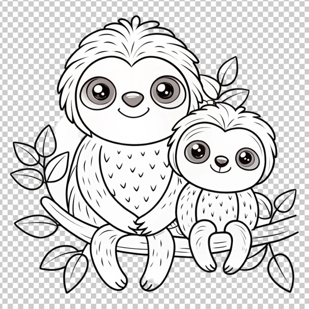 PSD cute cartoon owls side by side