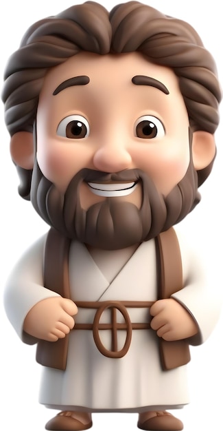 PSD cute cartoon peter one of jesus apostles