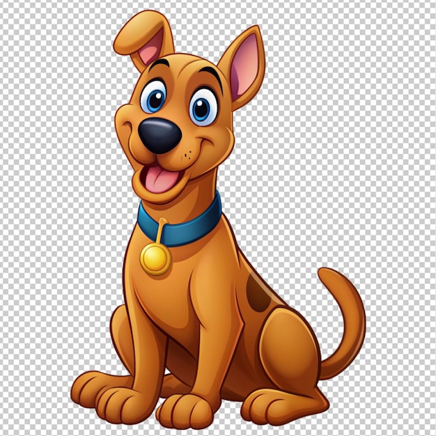 cute cartoon Scobey doo dog on transparent background