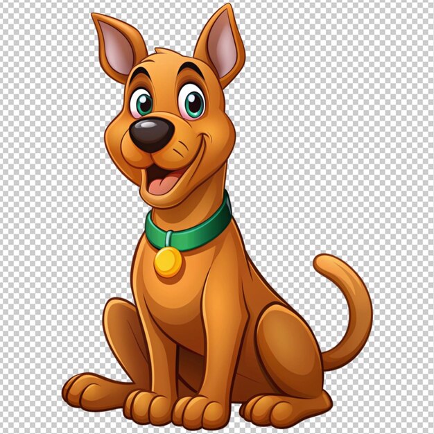 cute cartoon Scobey doo dog on transparent background