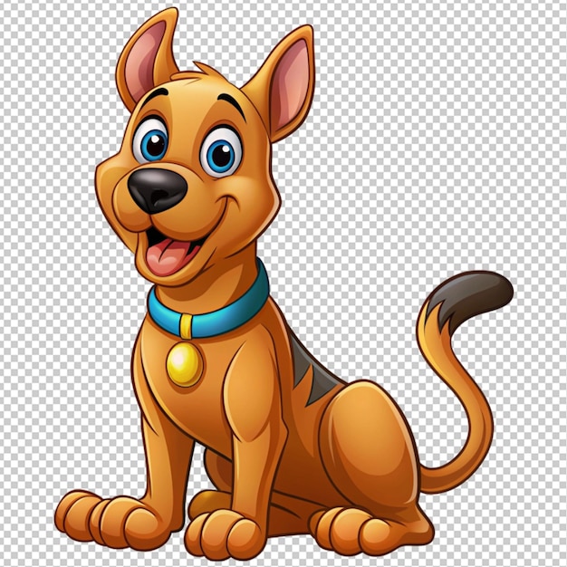 cute cartoon Scobey doo dog on transparent background