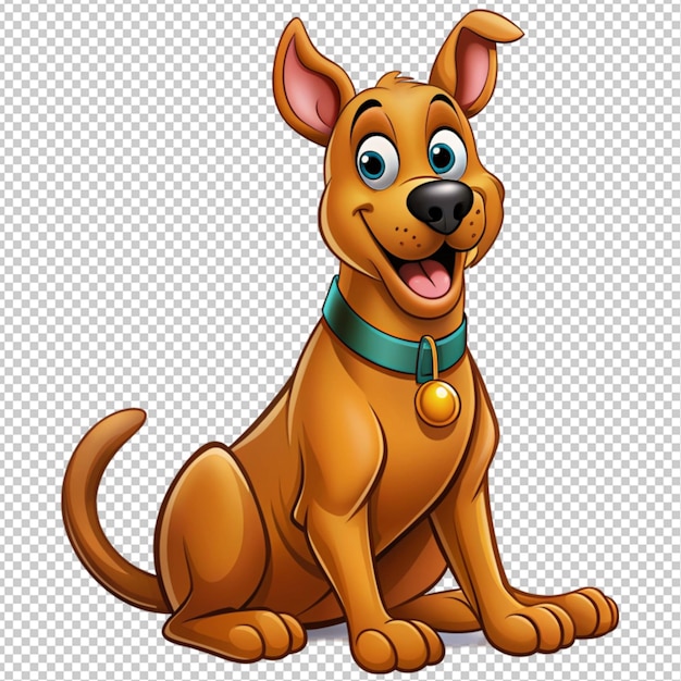 cute cartoon Scobey doo dog on transparent background