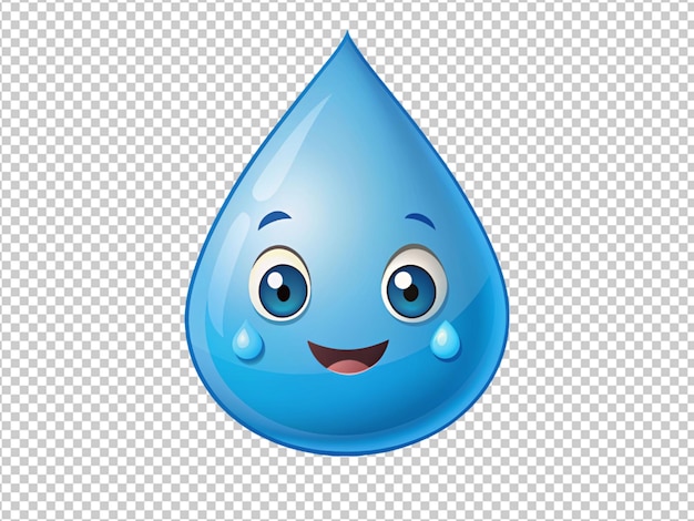 a cute cartoon water droplet with a friendly expression