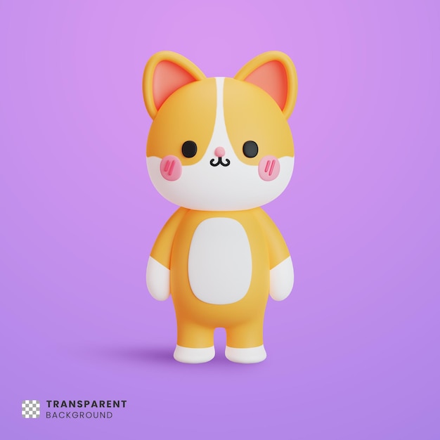 cute cat 3d illustration