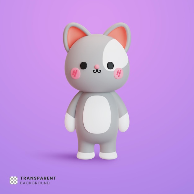 cute cat 3d illustration