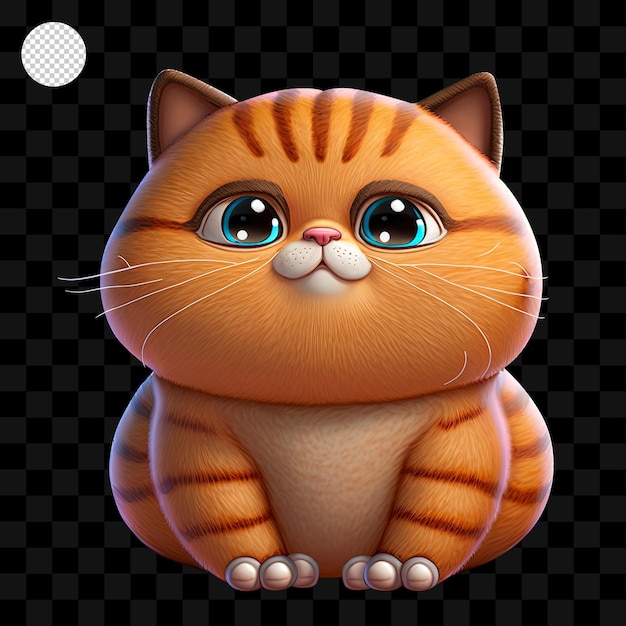 Cute cat cartoon, 3d illustration