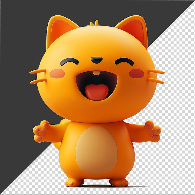 Cute cat cartoon Illustration 3D cat toon cartoon character