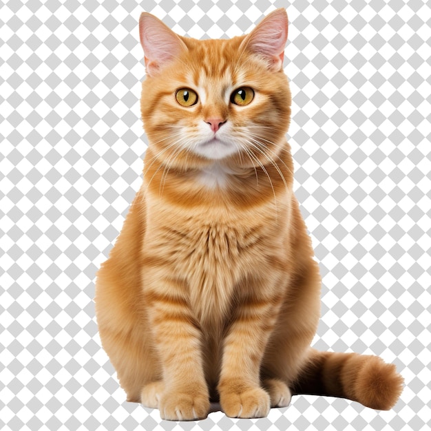 Cute cat isolated on transparent background PNG file format