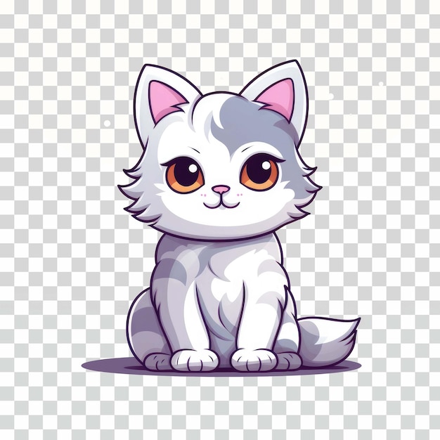 Cute Cat isolated on transparent background vector illustration