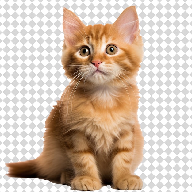 Cute cat kitten Isolated on transparent background PNG file format