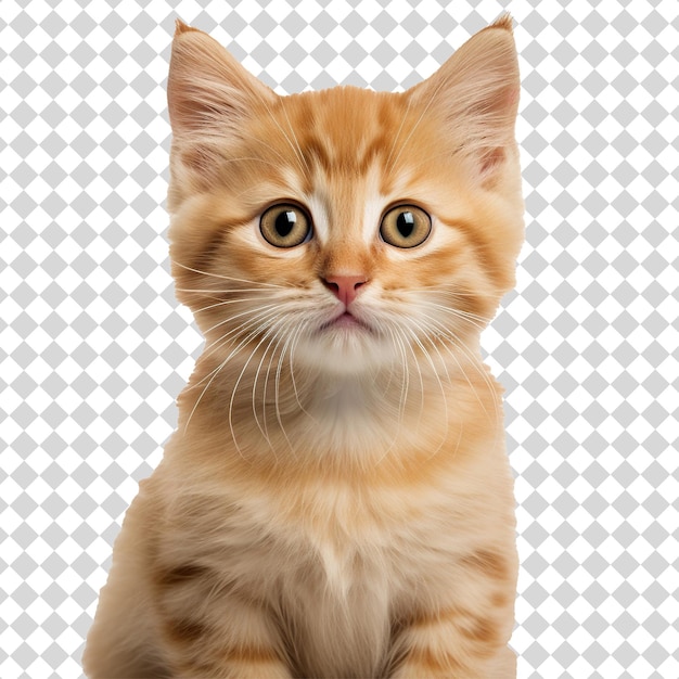 Cute cat kitten Isolated on transparent background PNG file format