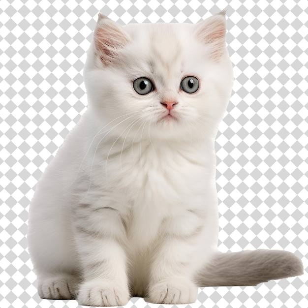 Cute cat kitten Isolated on transparent background PNG file format