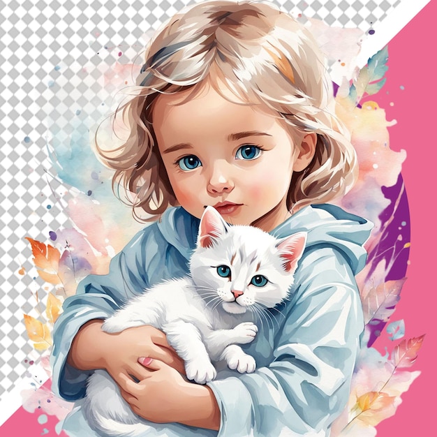 PSD cute cat png illustration