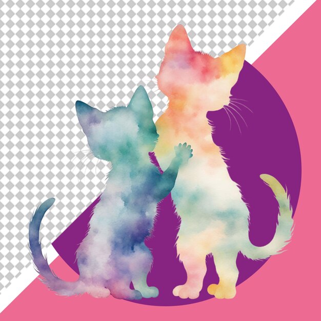 PSD cute cat png illustration