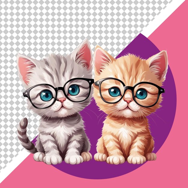 PSD cute cat png illustration