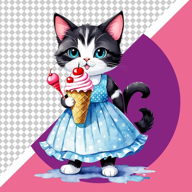 PSD cute cat png illustration