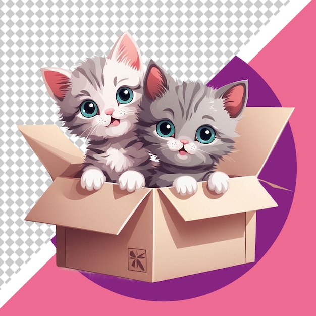 PSD cute cat png illustration