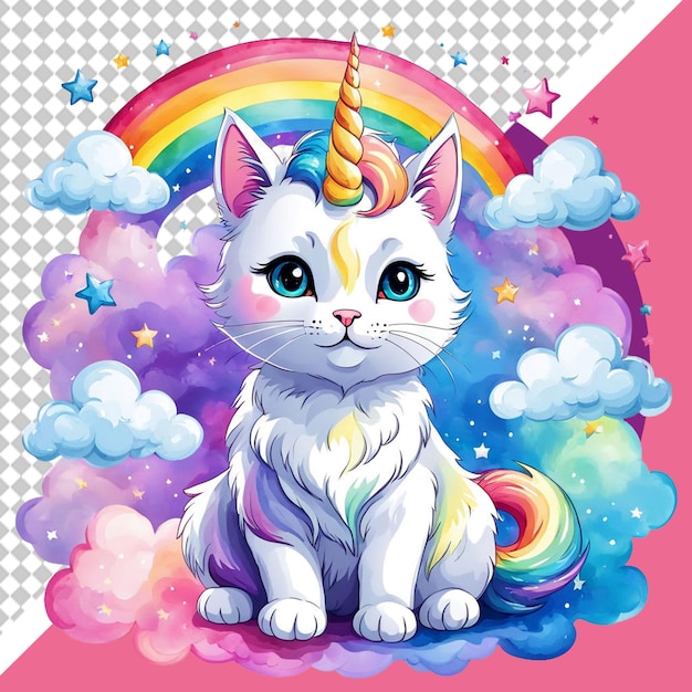 PSD cute cat png illustration