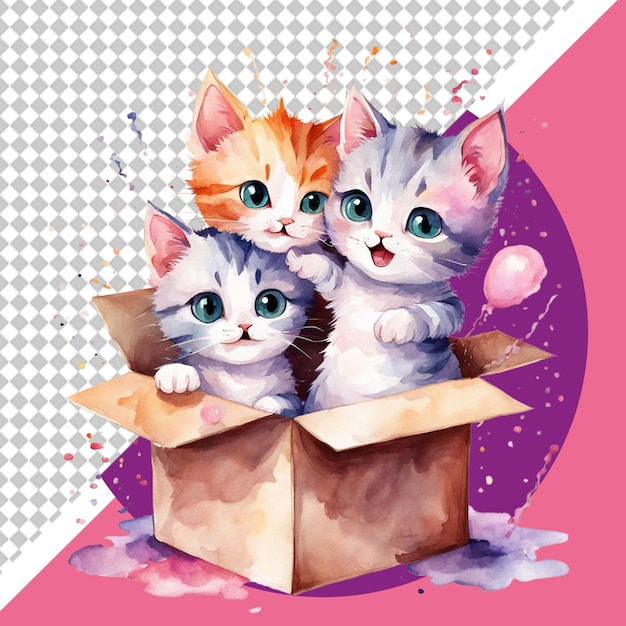 PSD cute cat png illustration