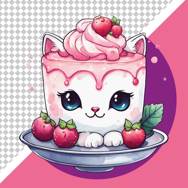 PSD cute cat png illustration