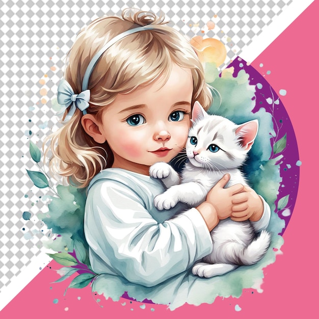 PSD cute cat png illustration