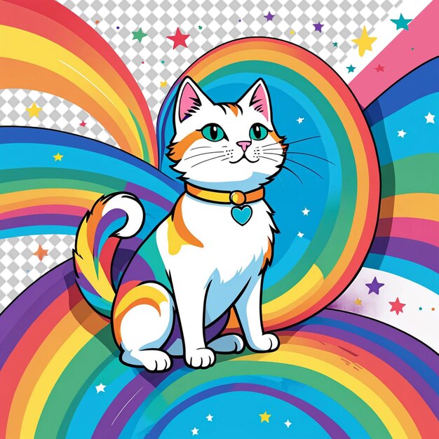 PSD cute cat png illustration