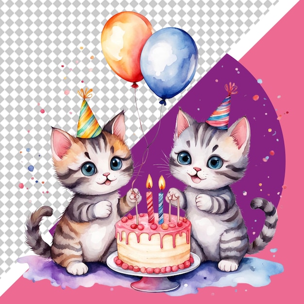 PSD cute cat png illustration