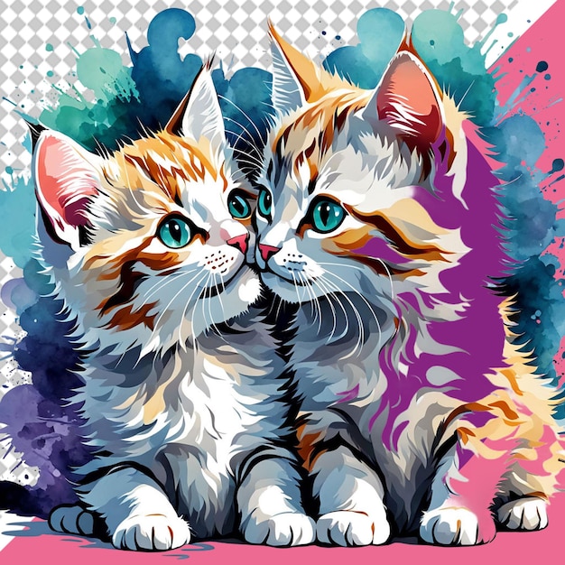 PSD cute cat png illustration