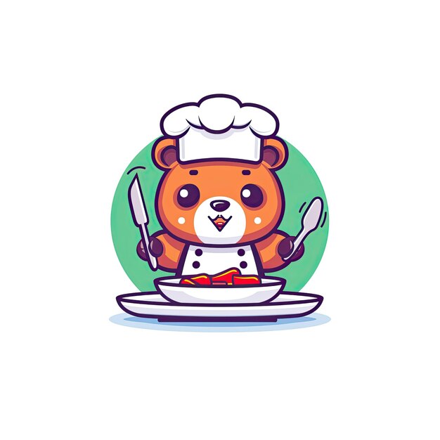 PSD a cute chef animal cartoon icon cartoon illustration