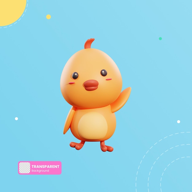 Cute chicken 3d illustration