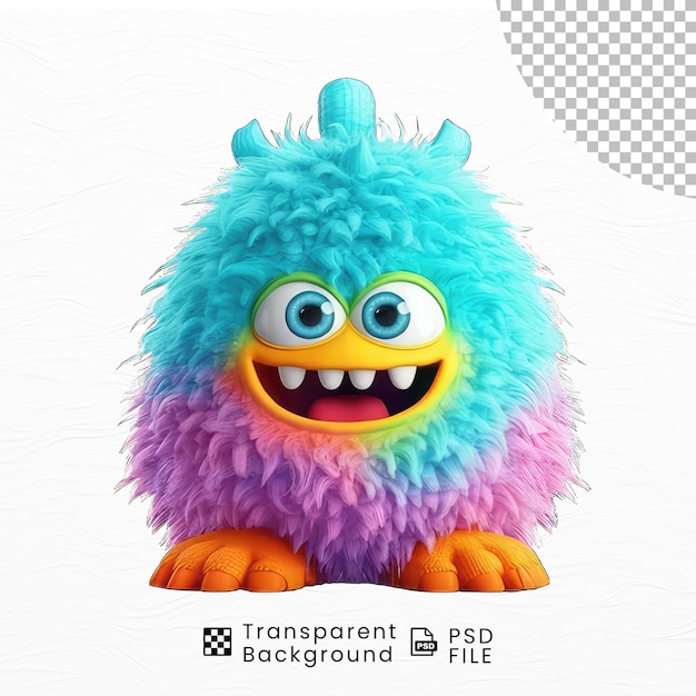 cute colorful monster alien png transparent background