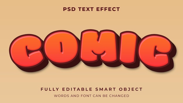 Cute comic graphic style editable text effect