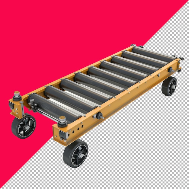 PSD cute conveyor roller 3d isolated render transparent background png psd