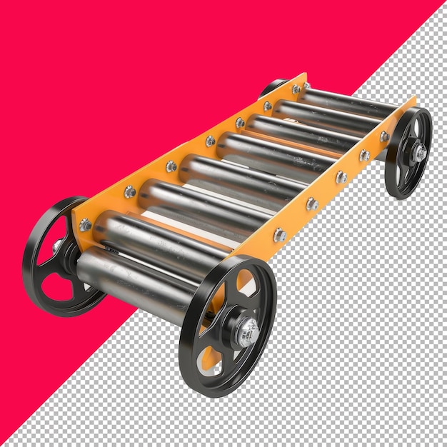 PSD cute conveyor roller 3d isolated render transparent background png psd