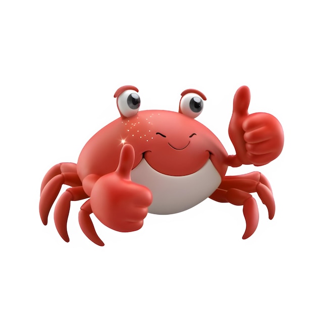 PSD cute crab thumb up