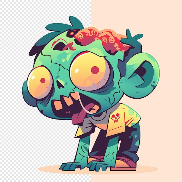 PSD cute dead zombie illustration