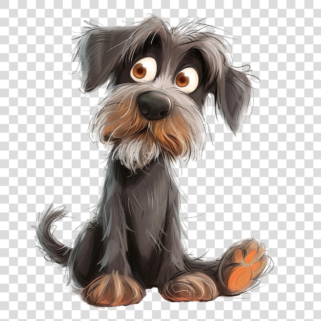 PSD cute dog cartoon style isolated on transparent background png