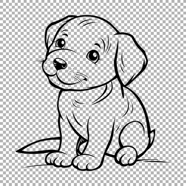 PSD cute dog sketch art on transparent background ai generated