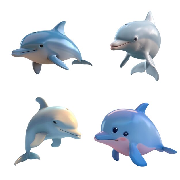 PSD cute dolphin 3d model